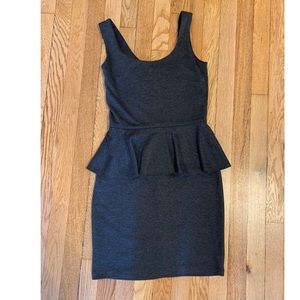 Charcoal Gray Peplum Dress